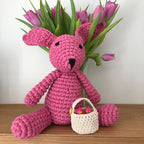 Luna-Leena konijn/konijn roze - katoen - handgehaakt in Nepal