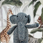 Luna-Leena olifant Max knuffel grijs - biologisch katoen - handgehaakt in Nepal