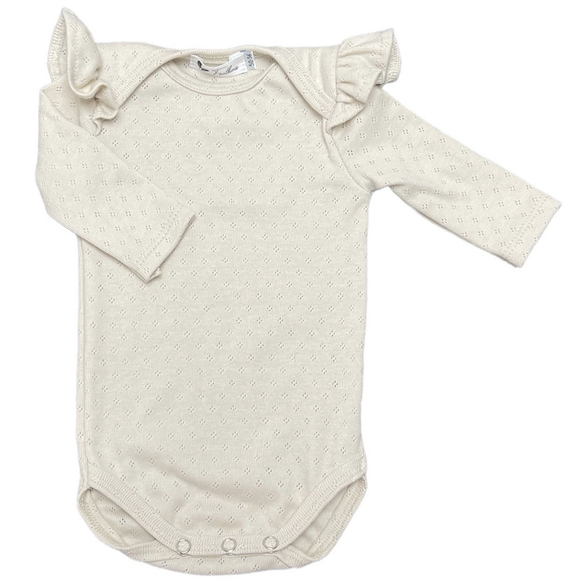 Rompertje lange mouw pointelle natural beige