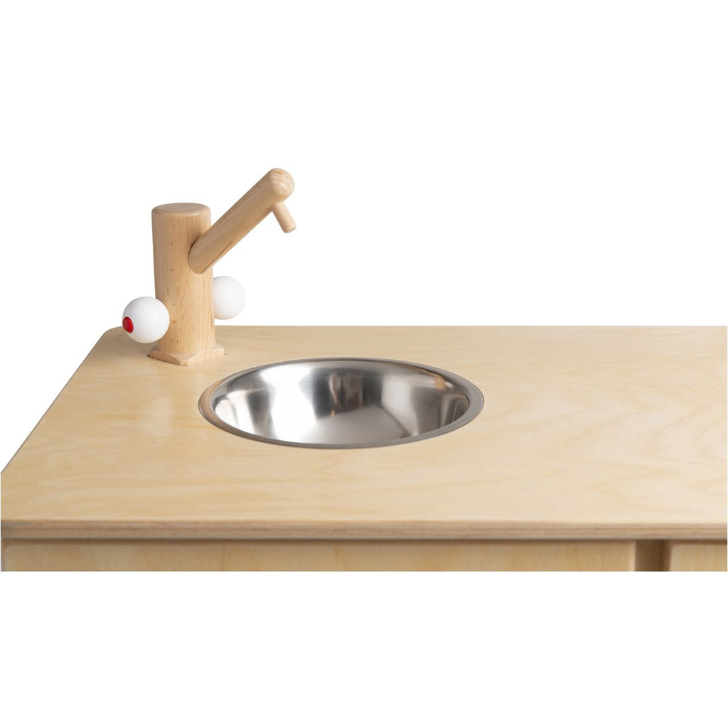 Van Dijk Toys houten speelgoed keuken / keukentje - Naturel met wit (Kinderopvang kwaliteit)