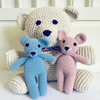 Luna-Leena hond Bella knuffel babyroze - biologisch katoen - handgehaakt in Nepal