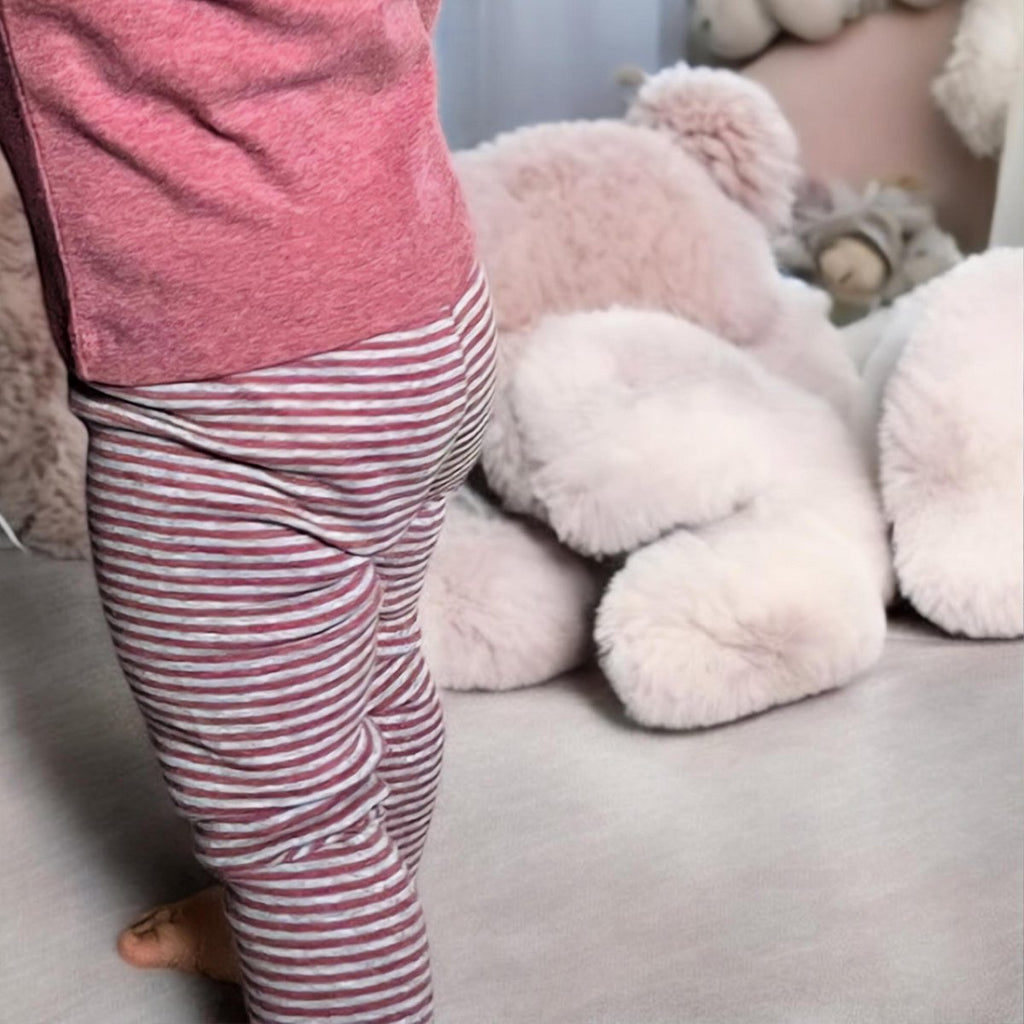 OrganicEra biologische babylegging, bordeaux - grijs gestreept