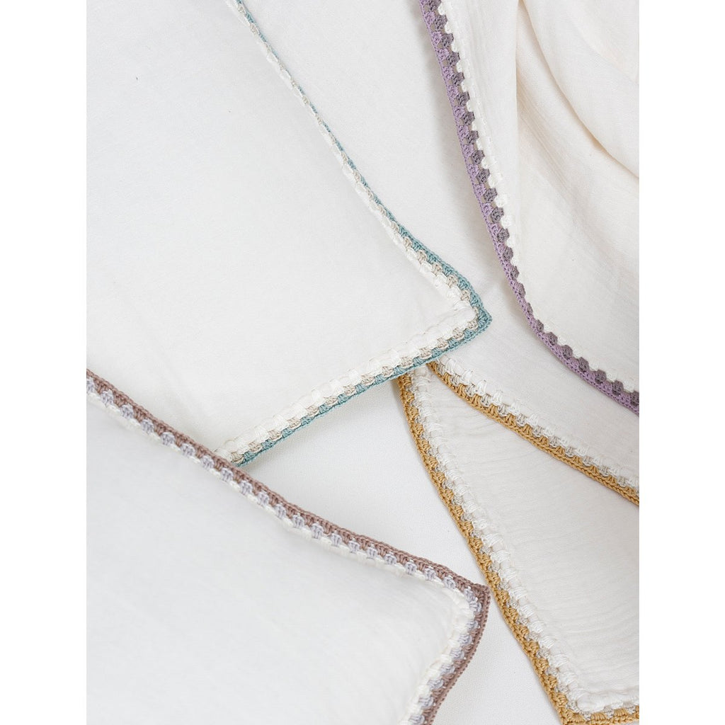 CROCHET GOTS certificaat mousseline kussenhoes 40x40 cm