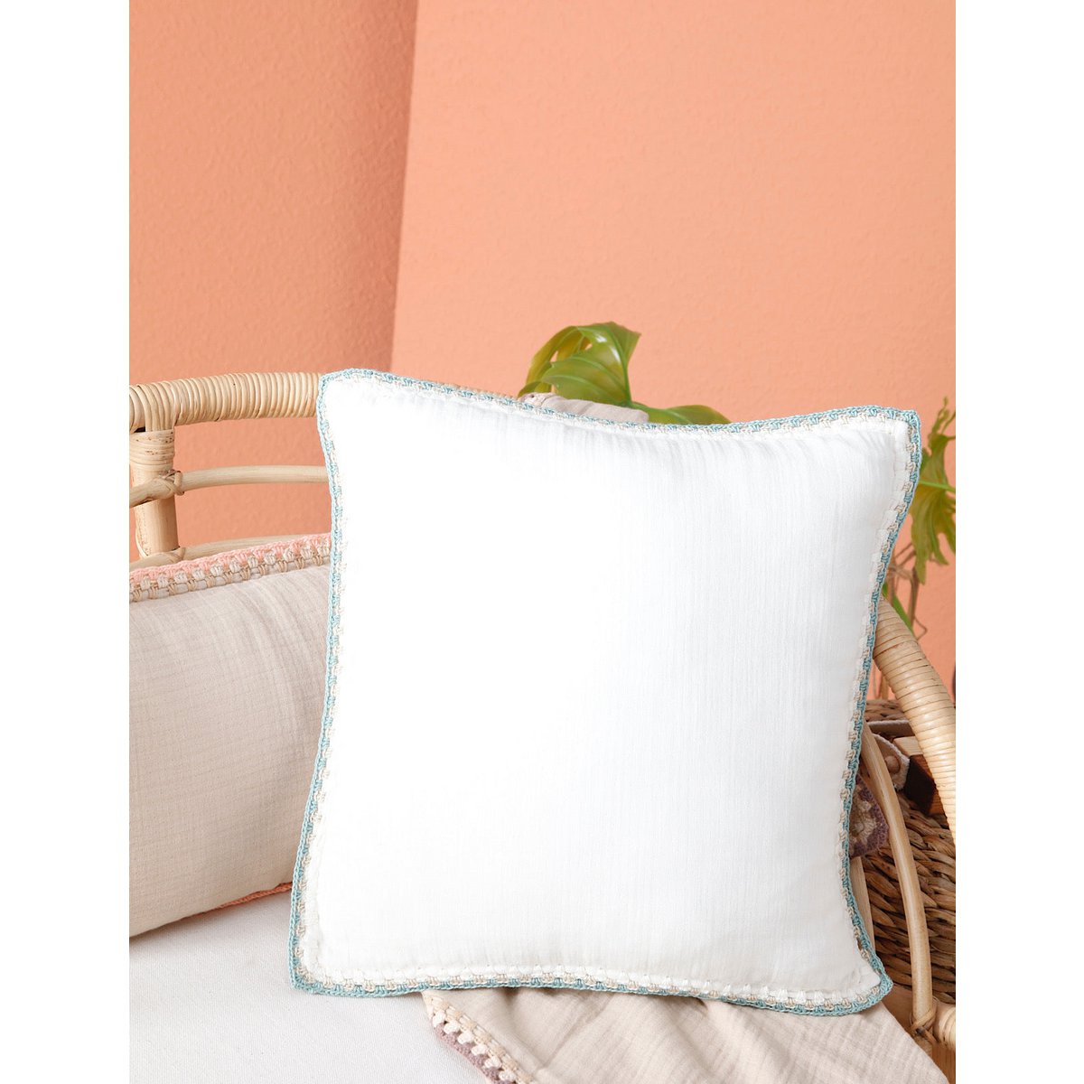 CROCHET GOTS certificaat mousseline kussenhoes 40x40 cm