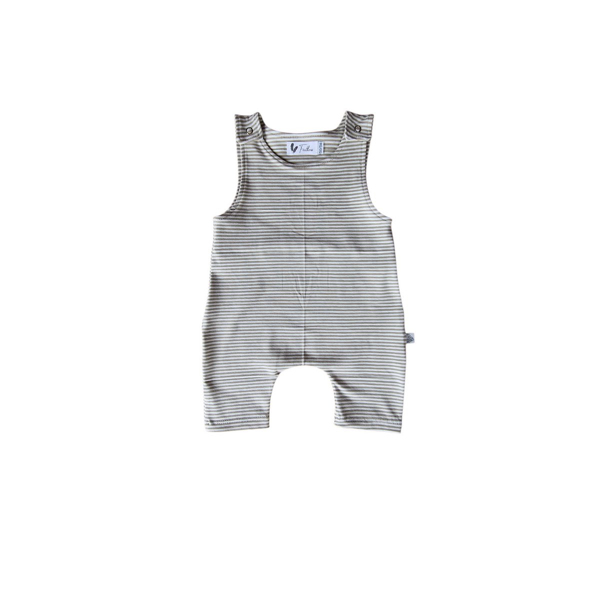 Jumper kort kleine strepen salie