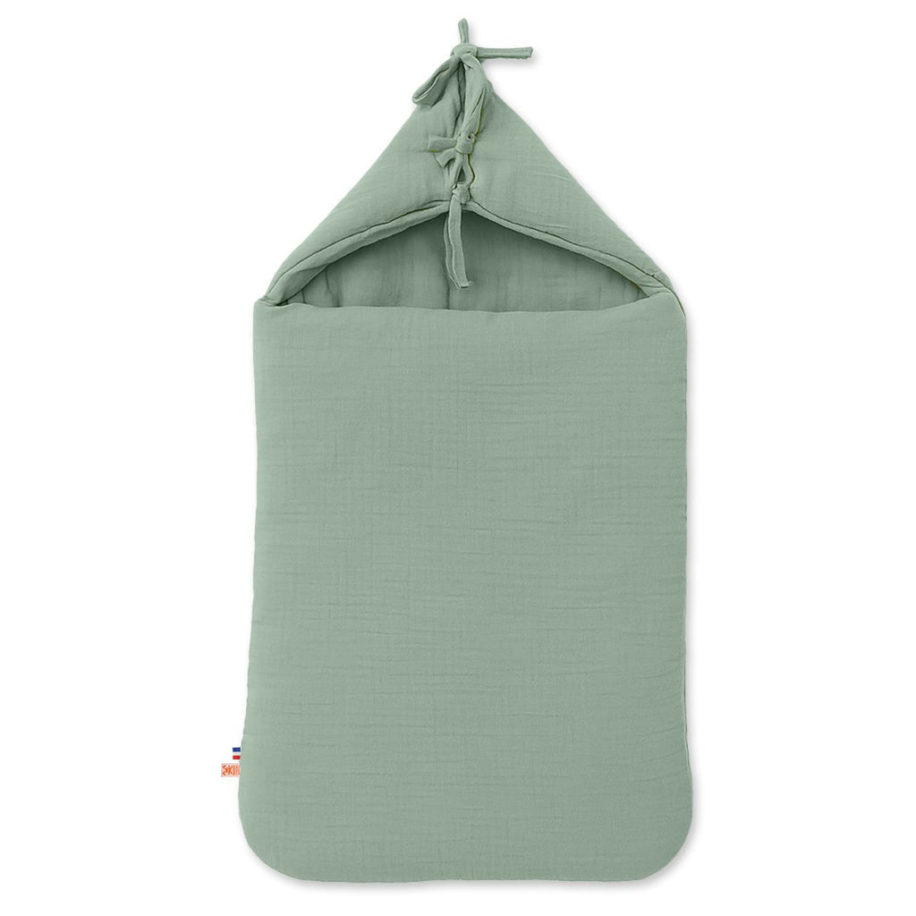 Babynest van groen biologisch katoen