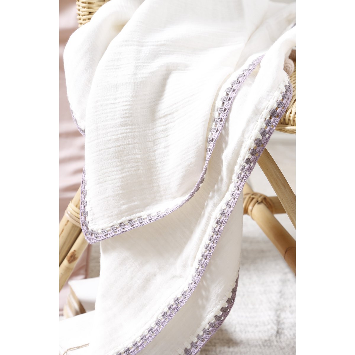 GEHAAKTE GOTS-certificaat mousseline deken