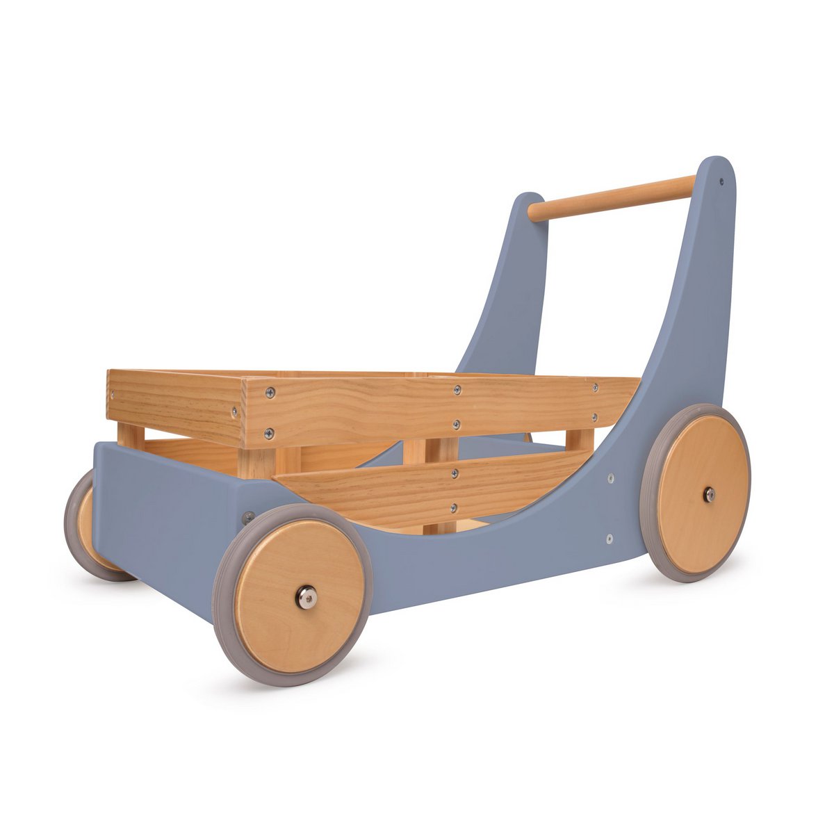 Kinderfeets 2-in-1 houten opbergkar & loopwagen - Slate Blue OP=OP