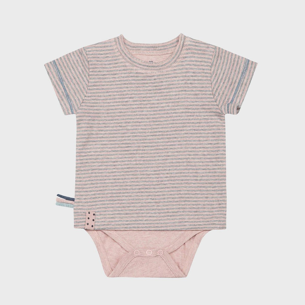 OrganicEra Organic Baby S/S T-shirt body, roze gestreept