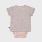 OrganicEra Organic Baby S/S T-shirt body, roze gestreept