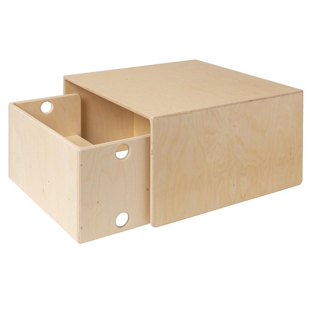 Van Dijk Toys houten kubustafel / kinderbank Naturel - 75x75x40cm (kinderopvang kwaliteit)