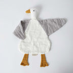 OrganicEra, Organic Muslin Duck Toy, White- Grey