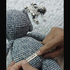 Luna-Leena olifant Max knuffel grijs - biologisch katoen - handgehaakt in Nepal