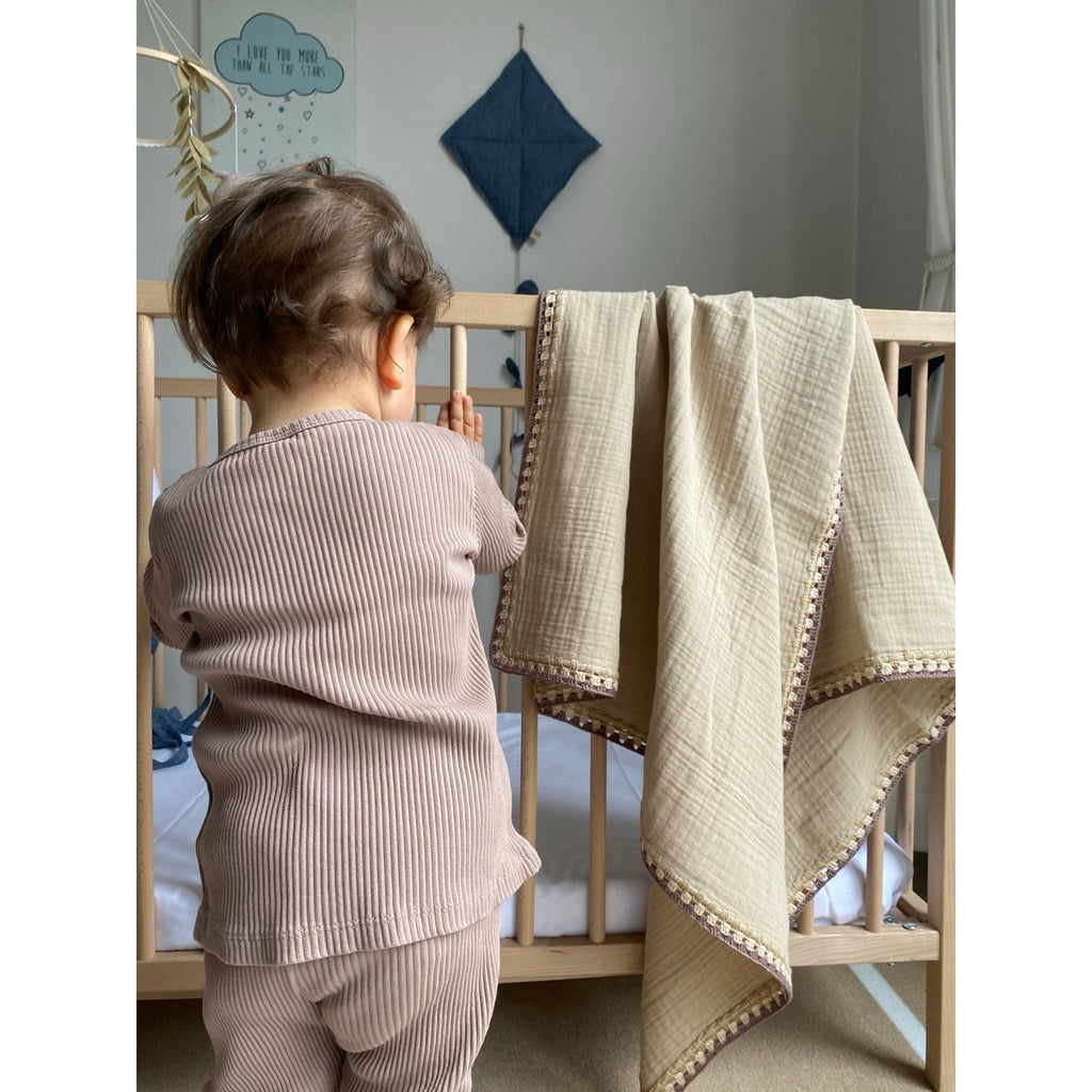 GEHAAKTE GOTS-certificaat mousseline deken