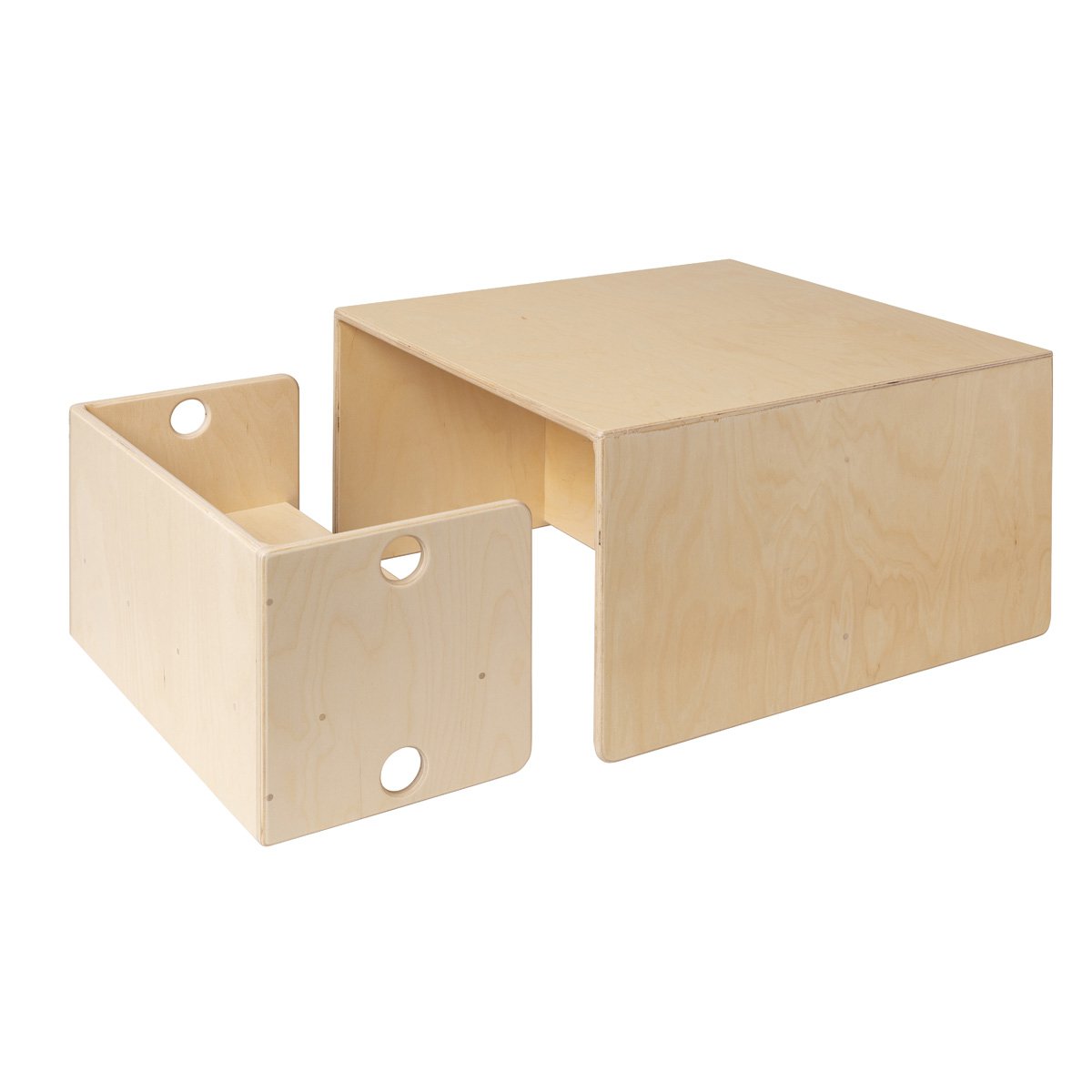 Van Dijk Toys houten kubustafel / kinderbank Naturel - 75x75x40cm (kinderopvang kwaliteit)
