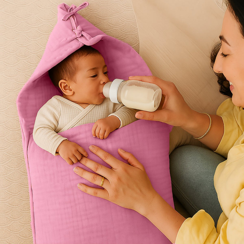 Biologisch katoenen babynestje roze
